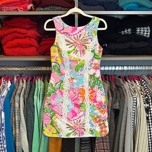 Lily Pulitzer white/multicolored sleeveless back zipper closure dress size 2
